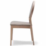 mobilier bois pour restaurant chaise médaillon tissu taupe 186
